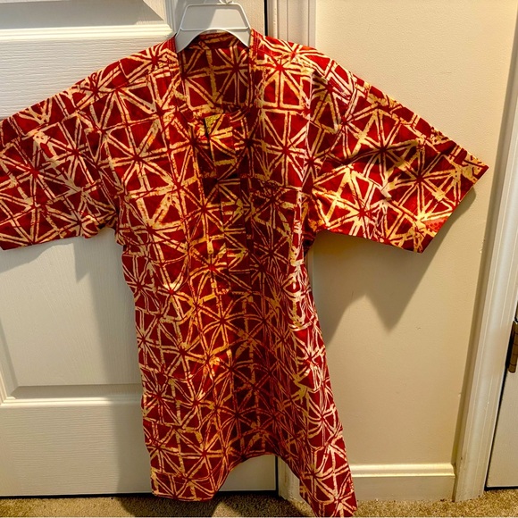 Tie & Dye Boys African Cloth Embroidery Shirt & Pant Set Multicolor Size Medium - Picture 5 of 6